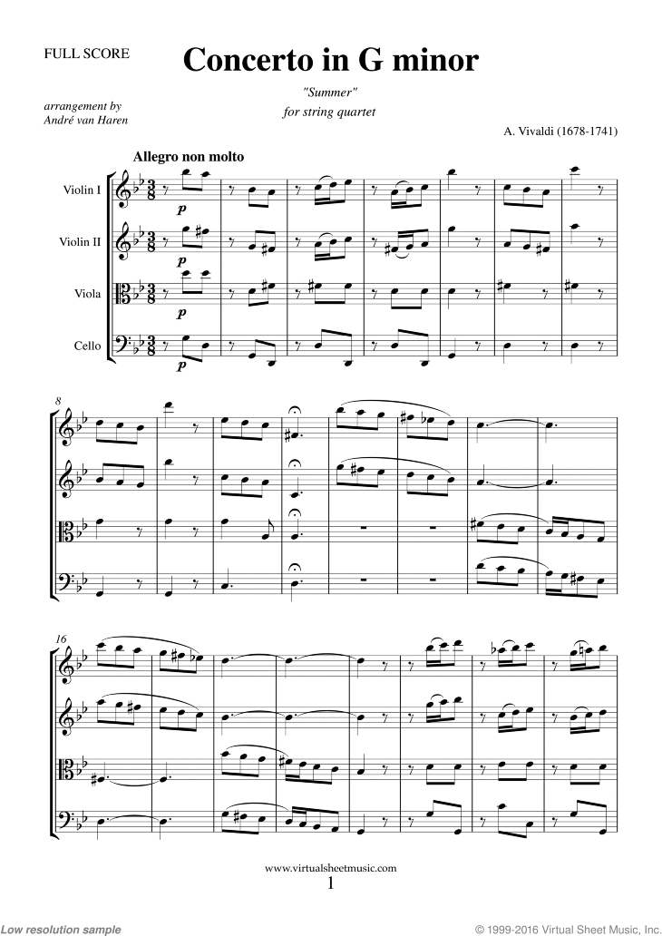 Concerto &quot;Summer&quot; (f.score)