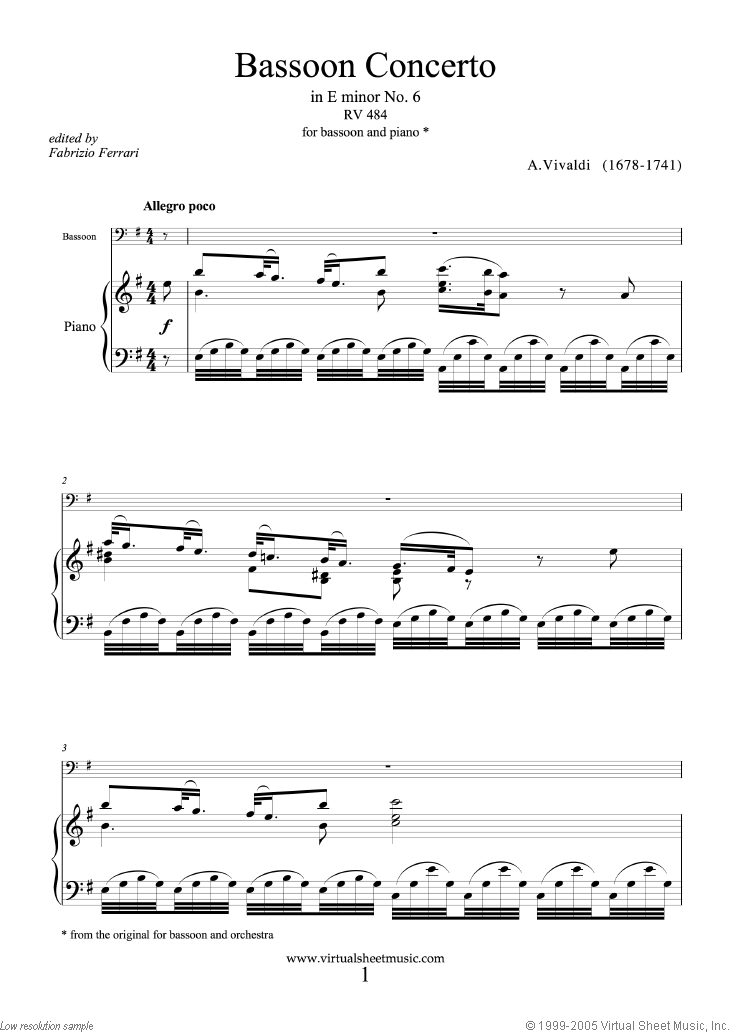 Concerto in E minor RV 484