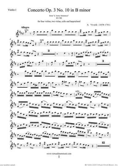 Concerto in B minor Op.3 No.10 RV 580 (parts)