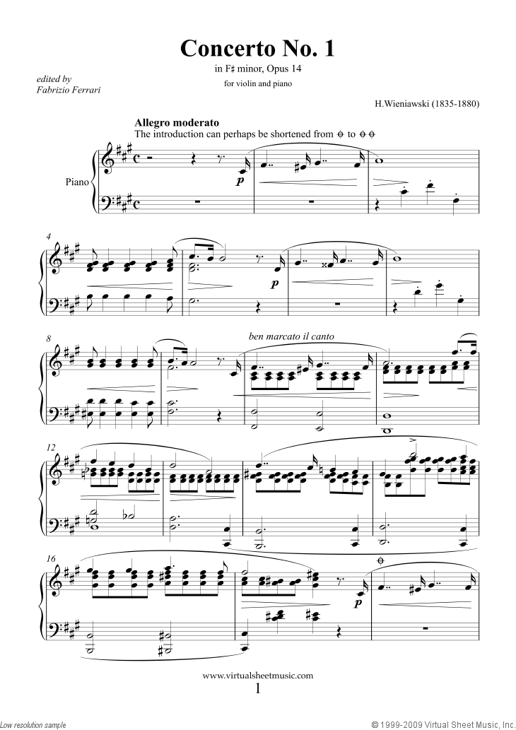 Concerto No.1 Op.14 in F sharp minor