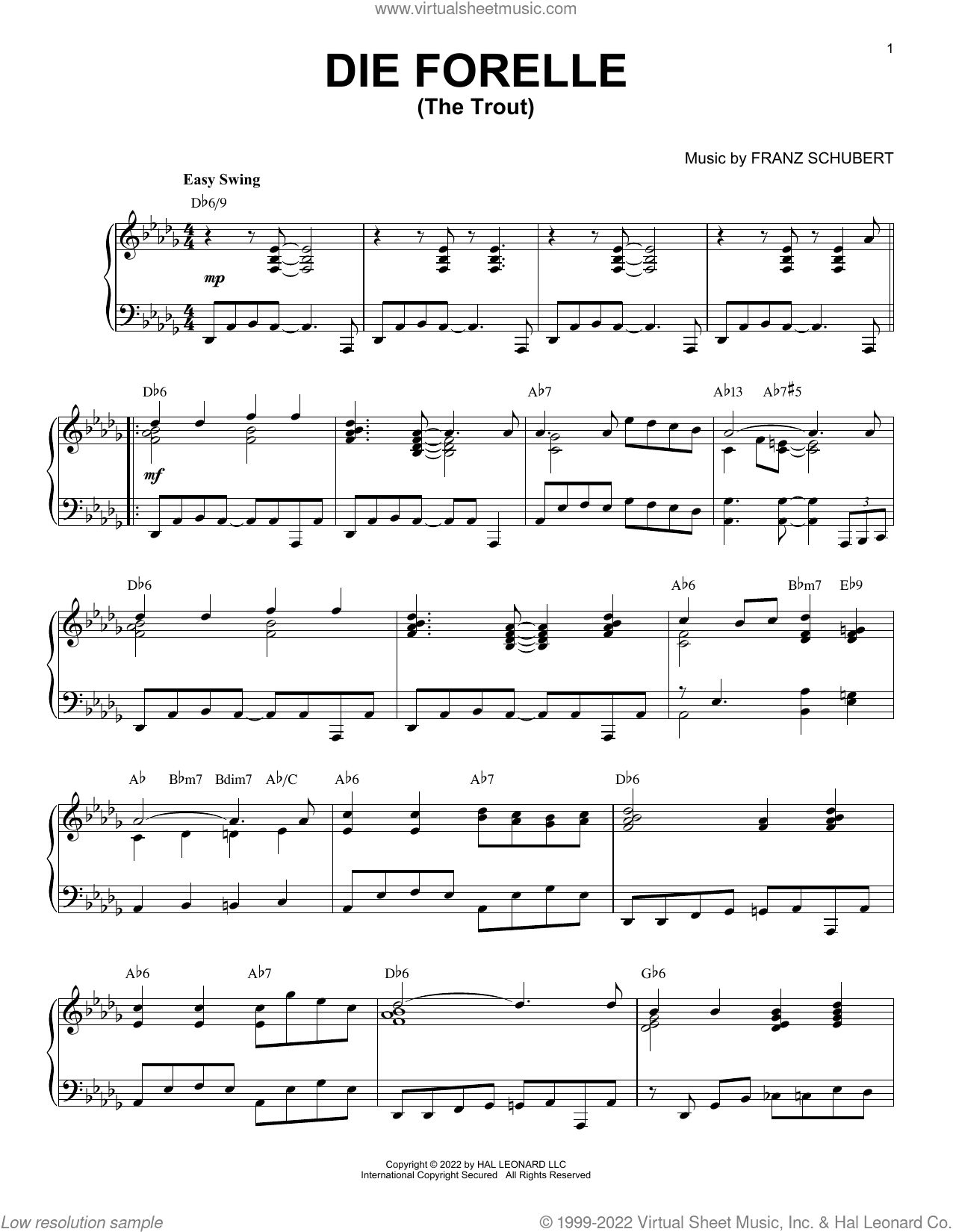 Die Forelle [Jazz version] (arr. Brent Edstrom)