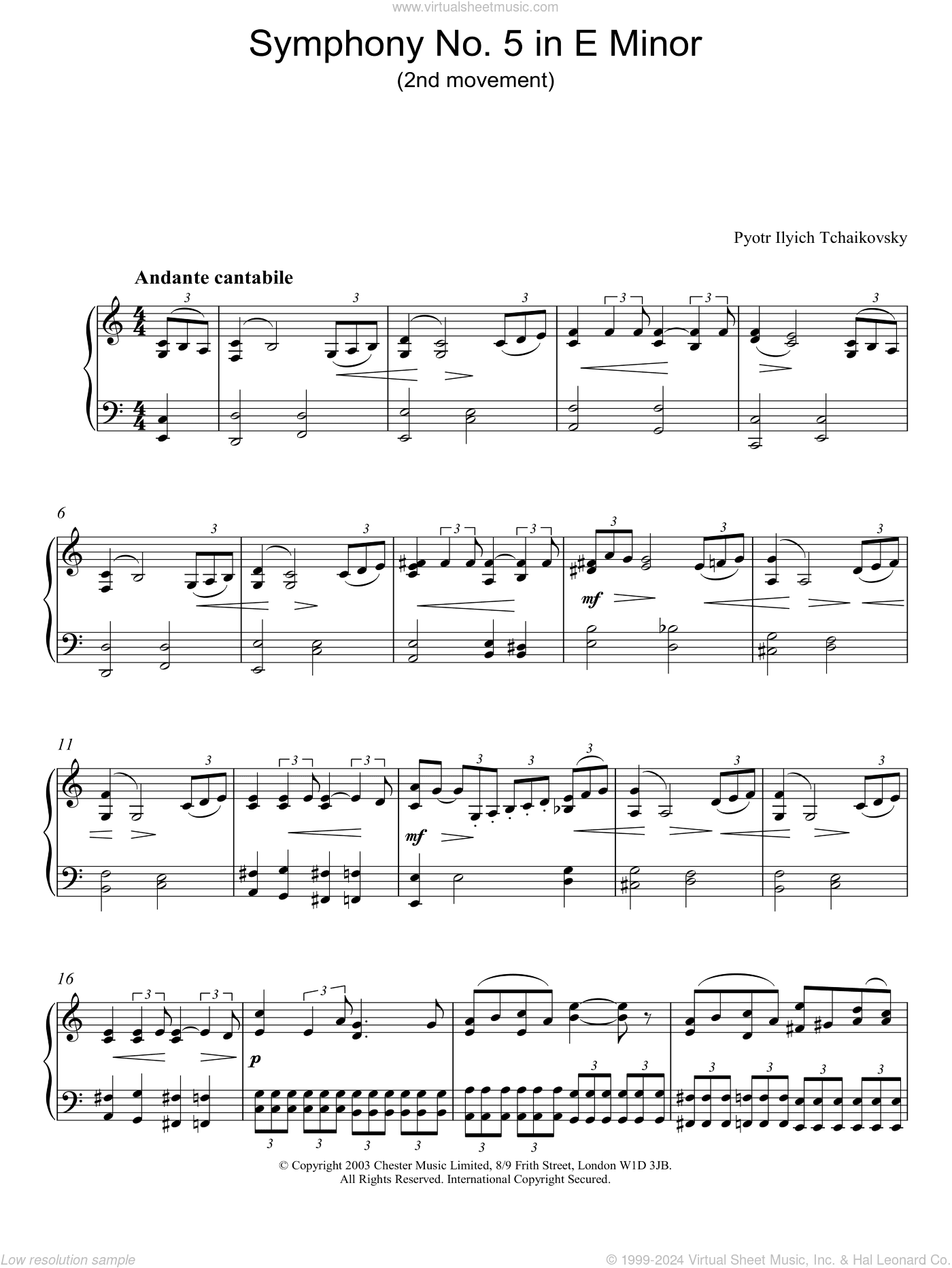 Symphony No. 5 in E Minor (2nd movement)