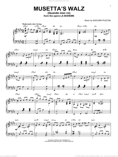 Musetta's Waltz (Quando Men Vo) [Jazz version] (arr. Brent Edstrom)