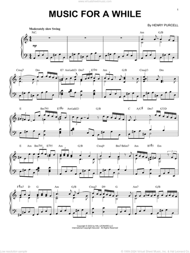 Music For A While [Jazz version] (arr. Brent Edstrom)