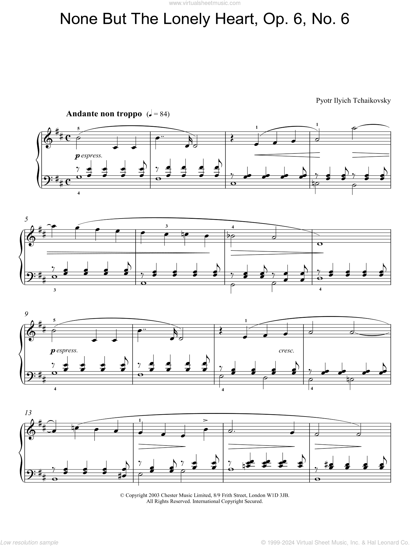 None But The Lonely Heart, Op. 6, No. 6