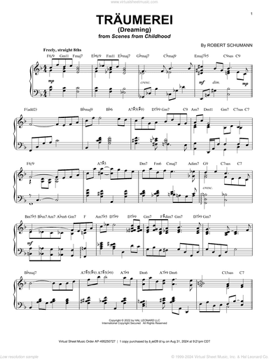 Traumerei (Dreaming), Op. 15, No. 7 [Jazz version] (arr. Brent Edstrom)