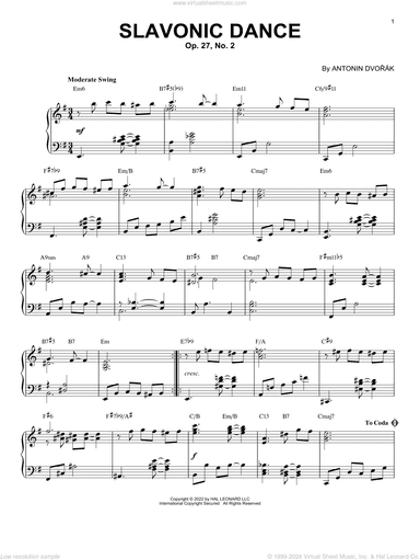 Slavonic Dance #2 [Jazz version] (arr. Brent Edstrom)