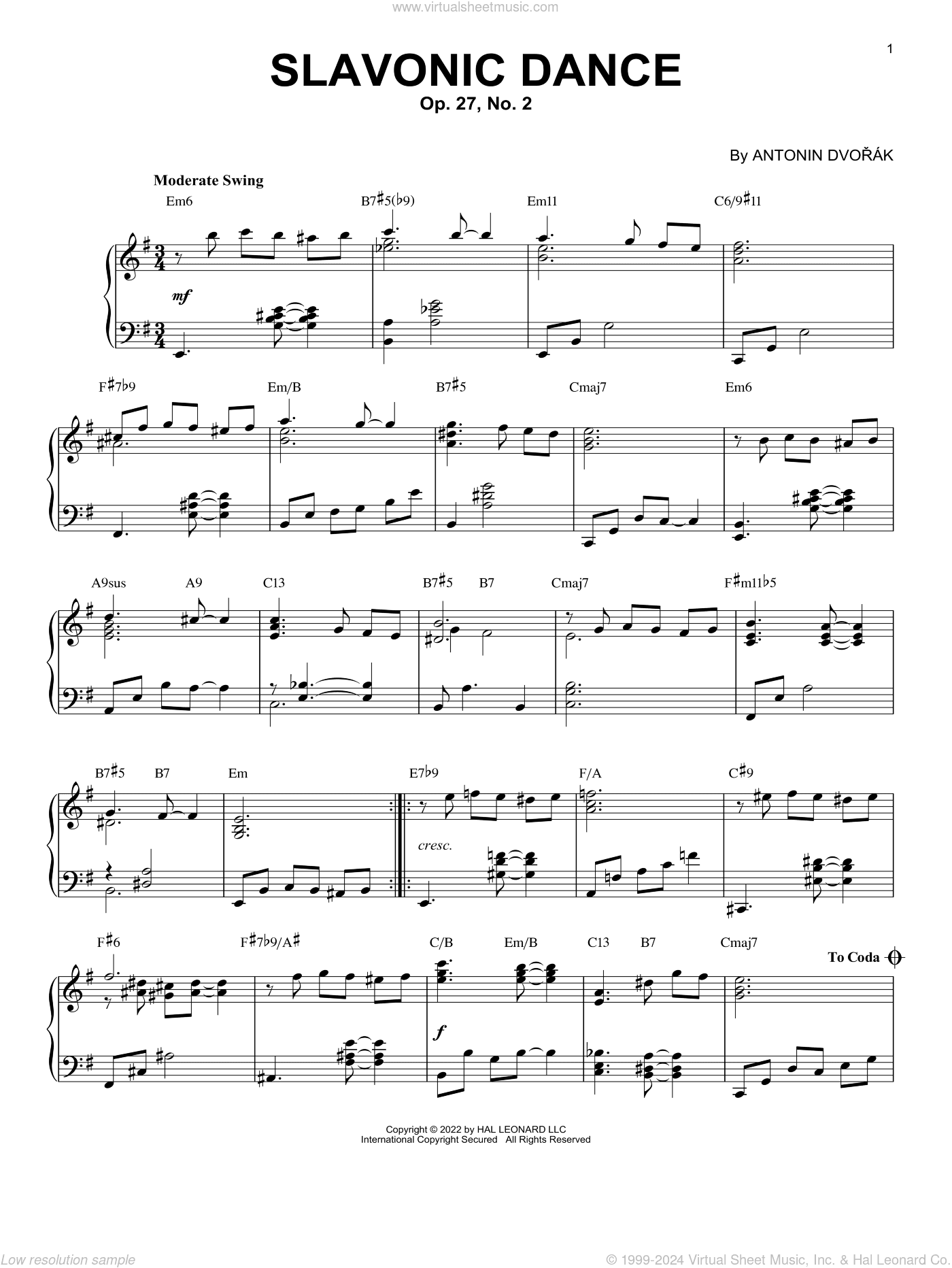 Slavonic Dance #2 [Jazz version] (arr. Brent Edstrom)