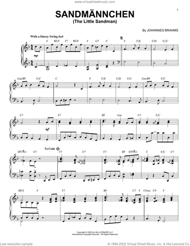 Sandmannchen (The Little Sandman), WoO 31, No. 4 [Jazz version] (arr. Brent Edstrom)