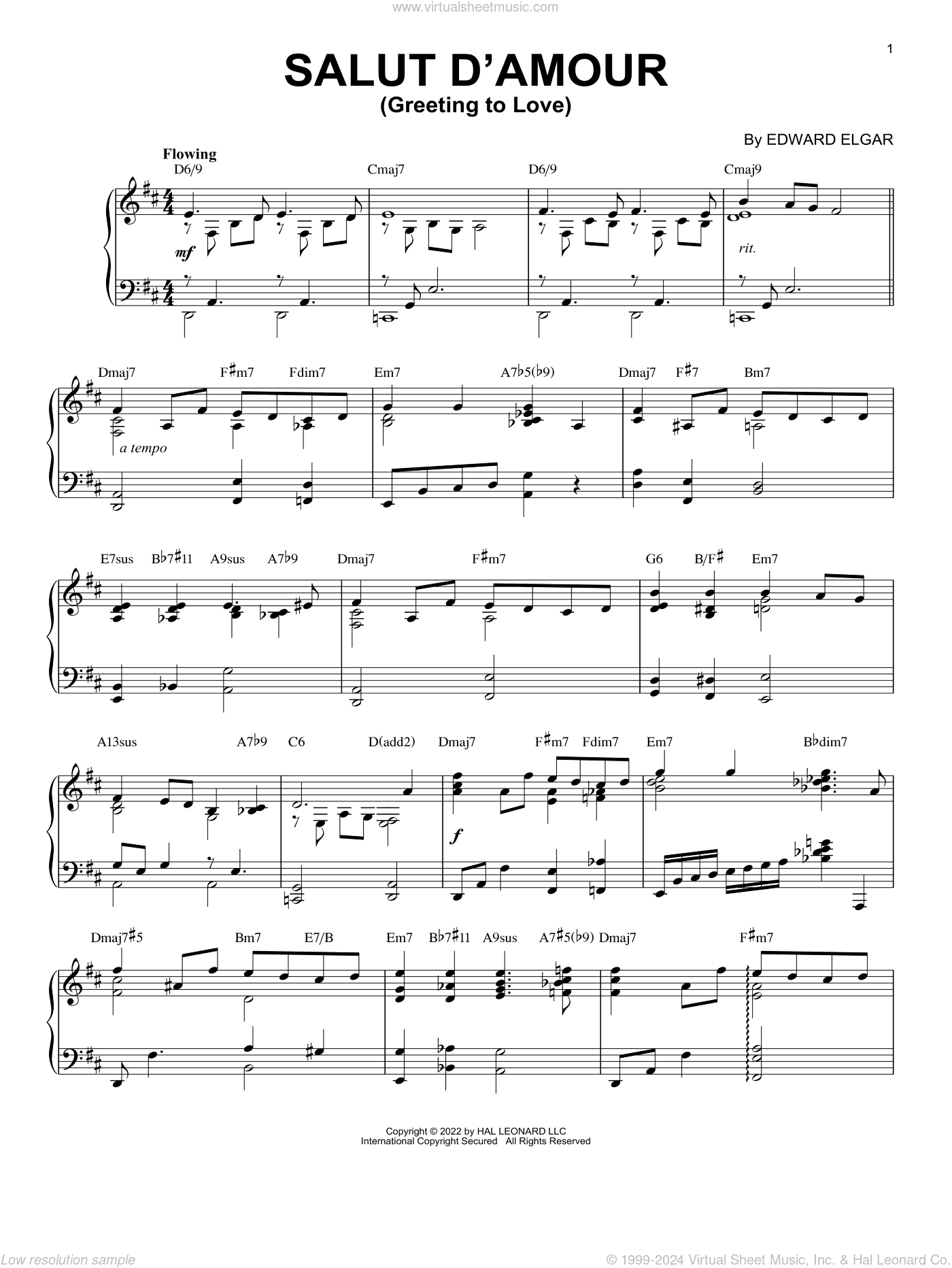 Salut D'amour (Greeting To Love) [Jazz version] (arr. Brent Edstrom)