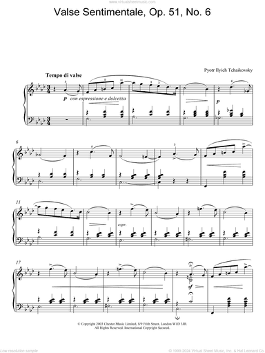 Valse Sentimentale, Op. 51, No. 6