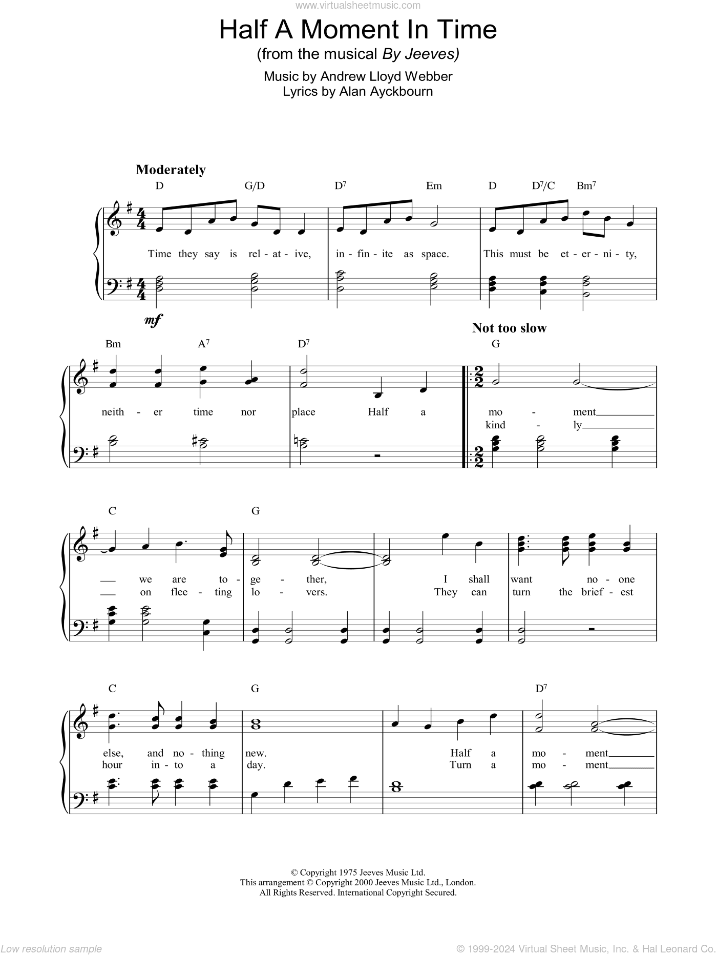 Half A Moment In Time (from By Jeeves)