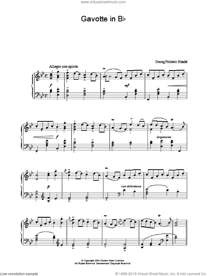 Gavotte In Bb, (intermediate)