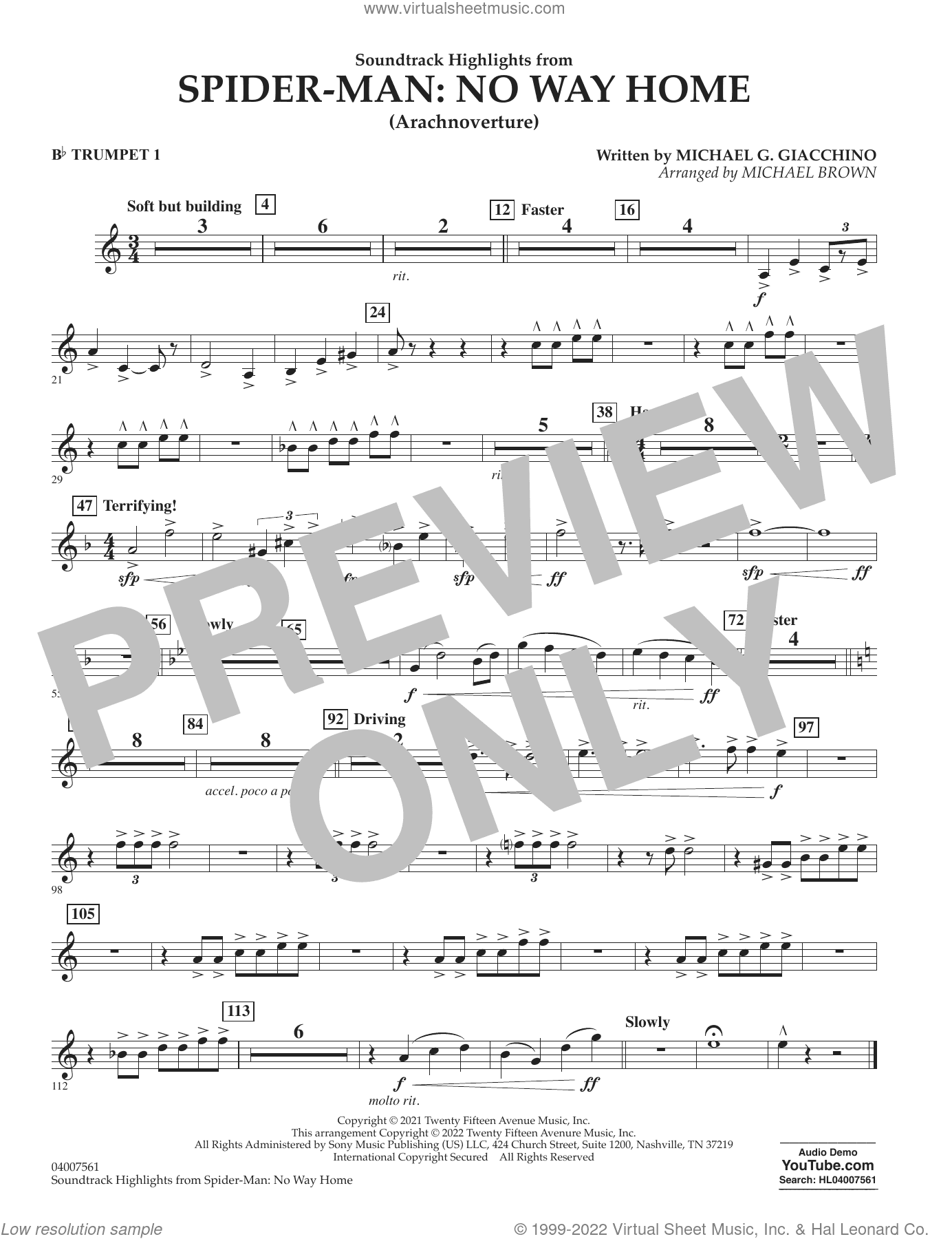 Soundtrack Highlights from Spider-Man: No Way Home (arr. Brown)