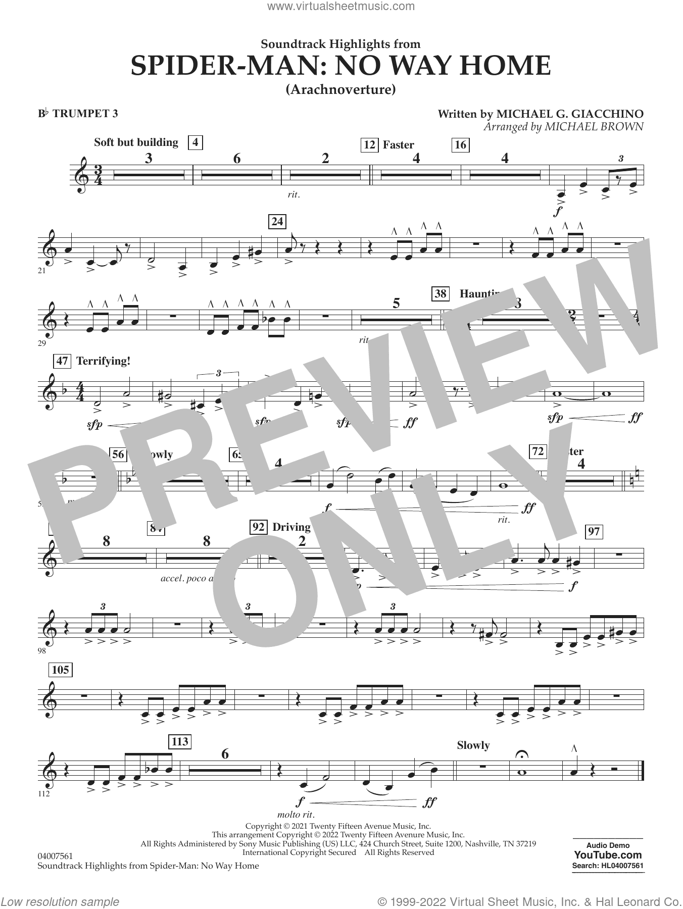 Soundtrack Highlights from Spider-Man: No Way Home (arr. Brown)