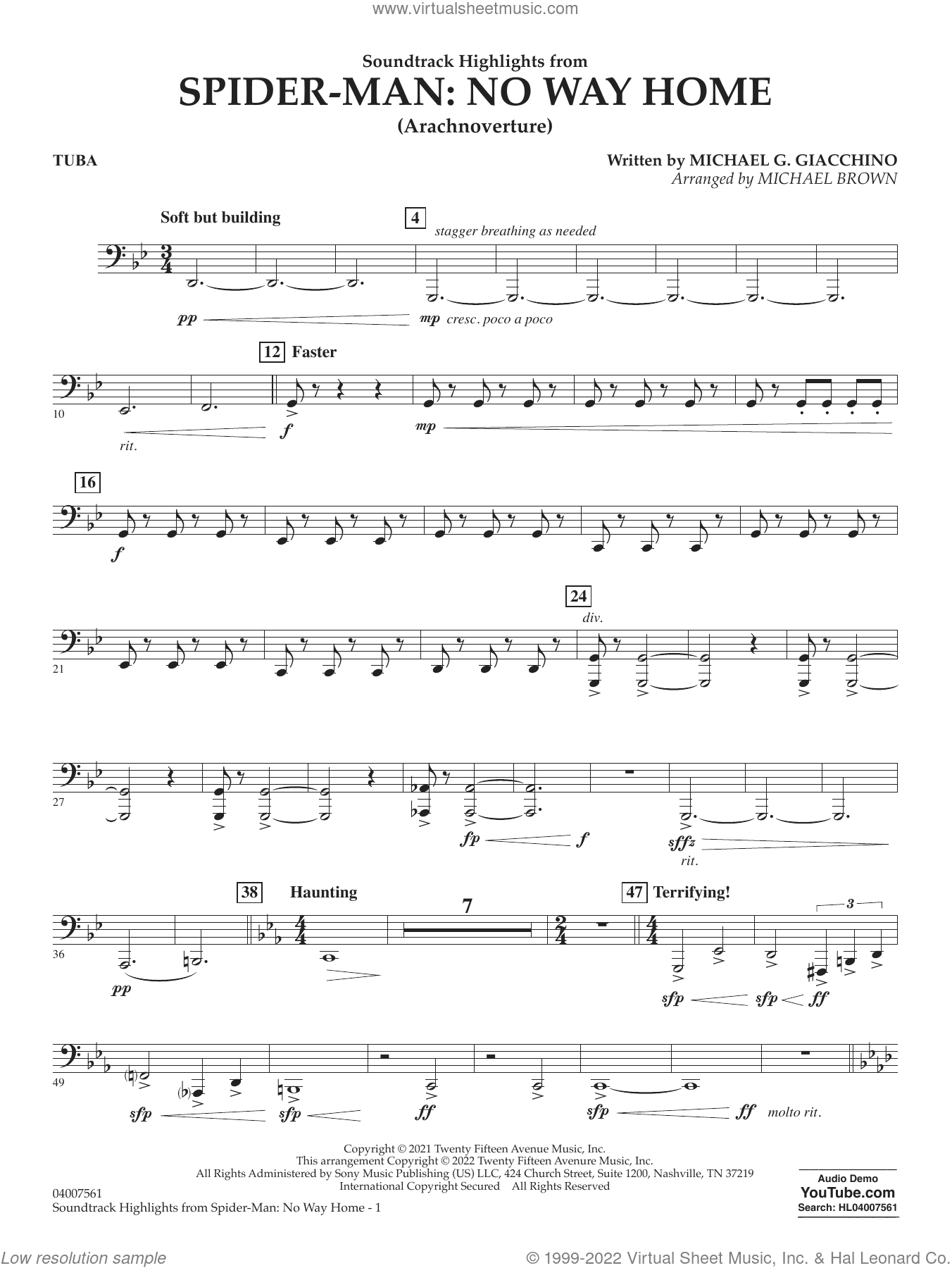 Soundtrack Highlights from Spider-Man: No Way Home (arr. Brown)