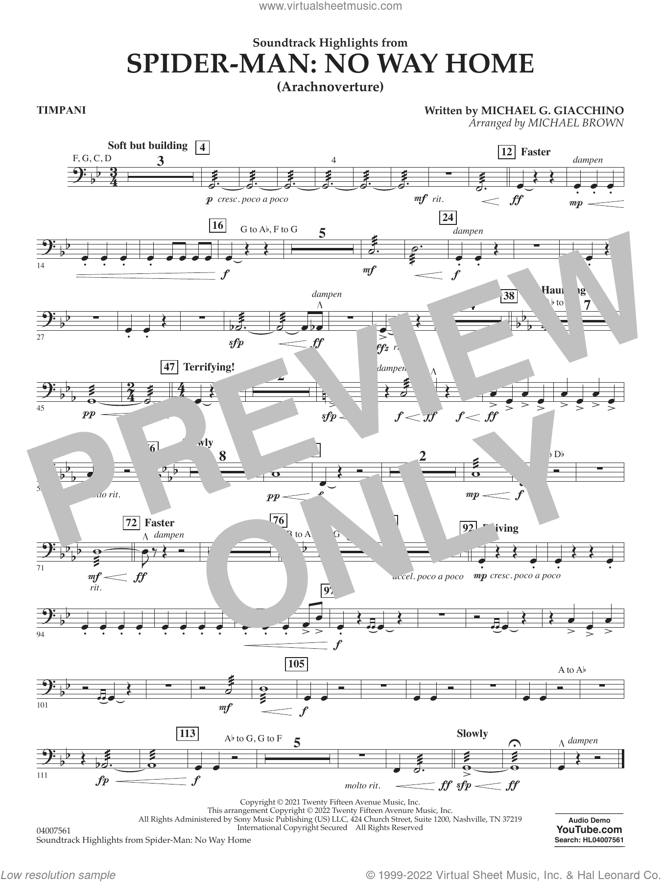 Soundtrack Highlights from Spider-Man: No Way Home (arr. Brown)