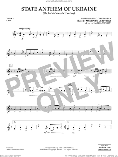 State Anthem of Ukraine (Shche Ne Vmerla Ukrainy) (arr. Murtha)
