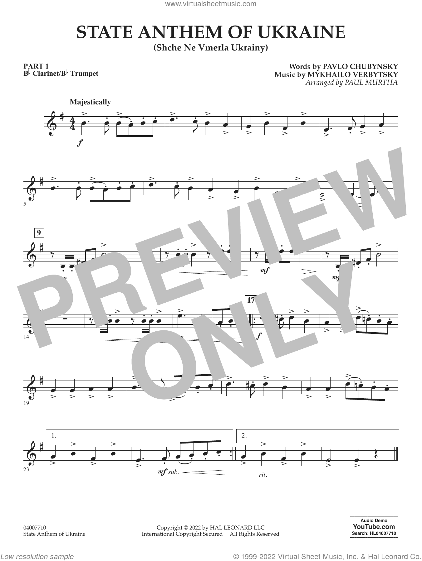 State Anthem of Ukraine (Shche Ne Vmerla Ukrainy) (arr. Murtha)