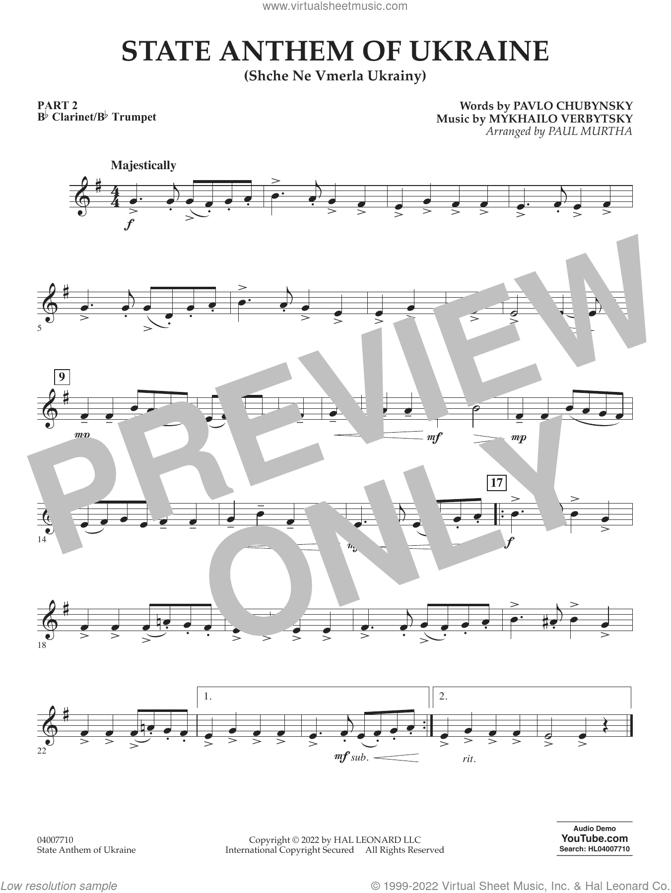 State Anthem of Ukraine (Shche Ne Vmerla Ukrainy) (arr. Murtha)