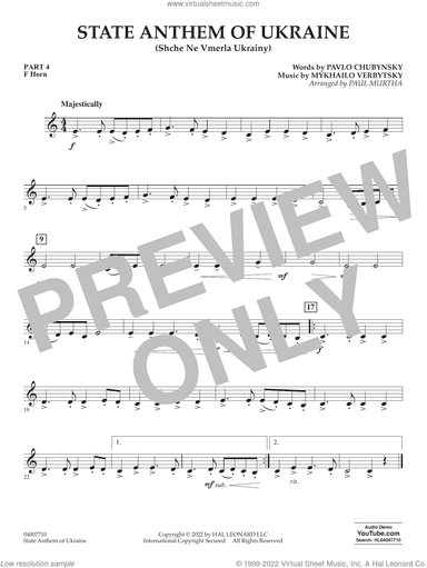 State Anthem of Ukraine (Shche Ne Vmerla Ukrainy) (arr. Murtha)