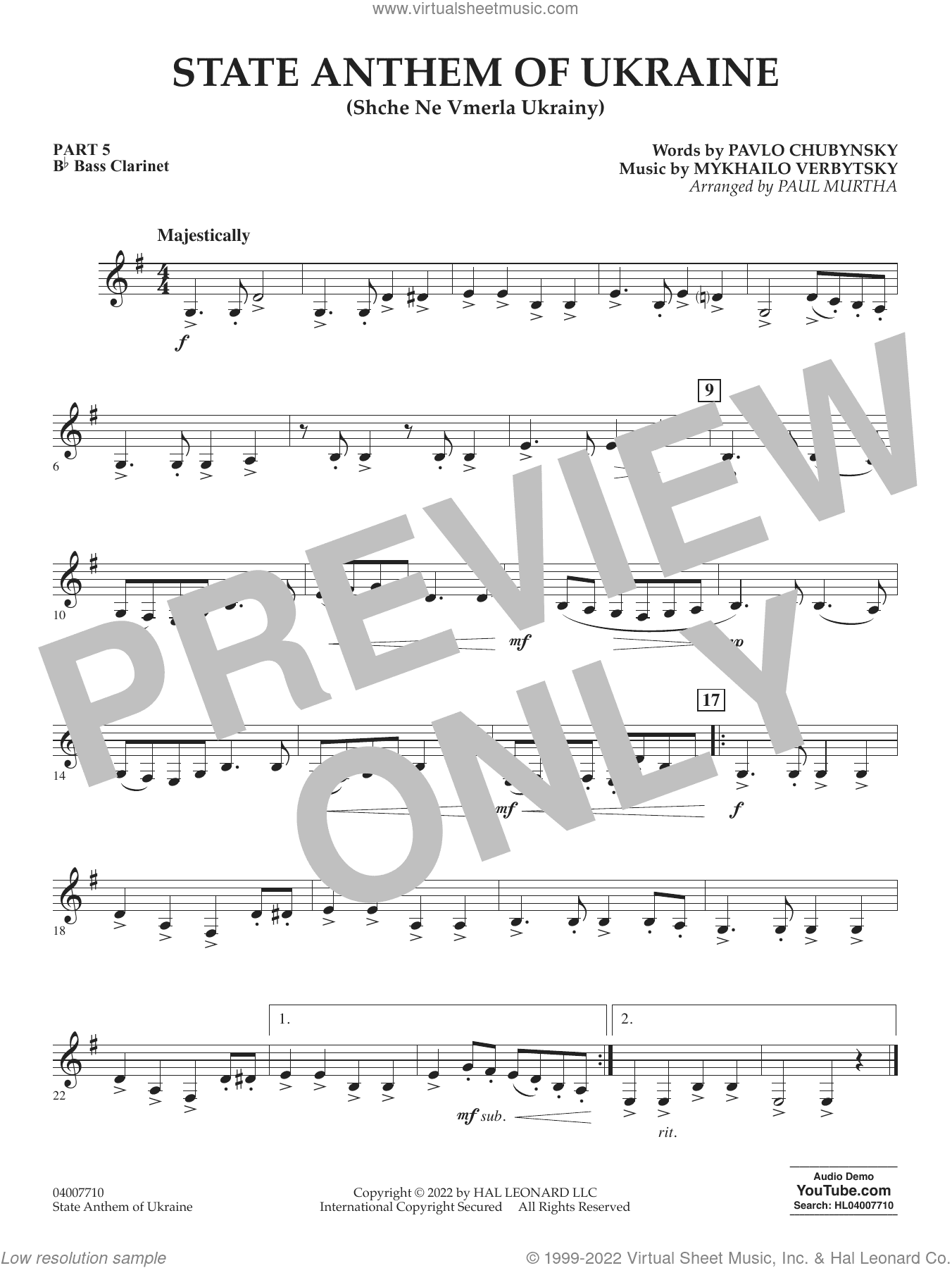 State Anthem of Ukraine (Shche Ne Vmerla Ukrainy) (arr. Murtha)