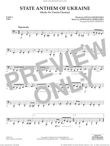 State Anthem of Ukraine (Shche Ne Vmerla Ukrainy) (arr. Murtha)