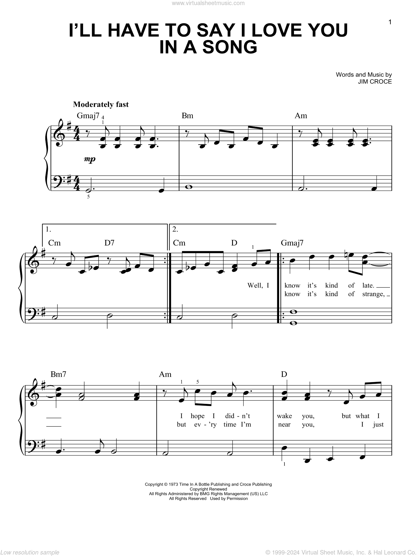 I'll Have To Say I Love You In A Song