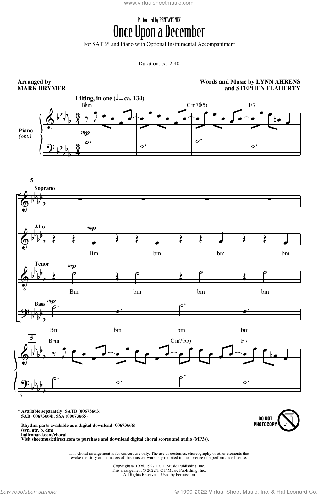 Once Upon A December (from Anastasia) (arr. Mark Brymer)