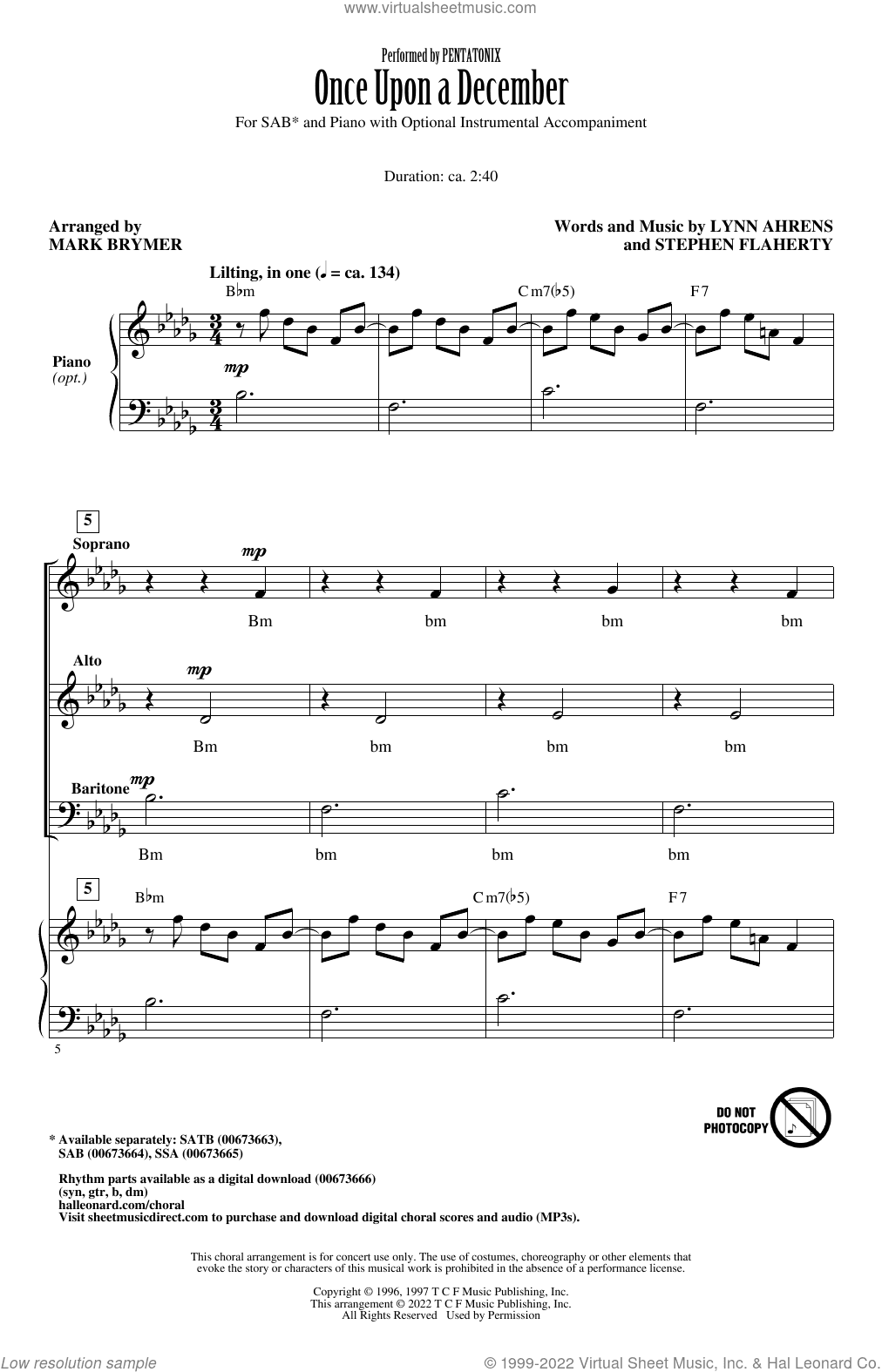 Once Upon A December (from Anastasia) (arr. Mark Brymer)