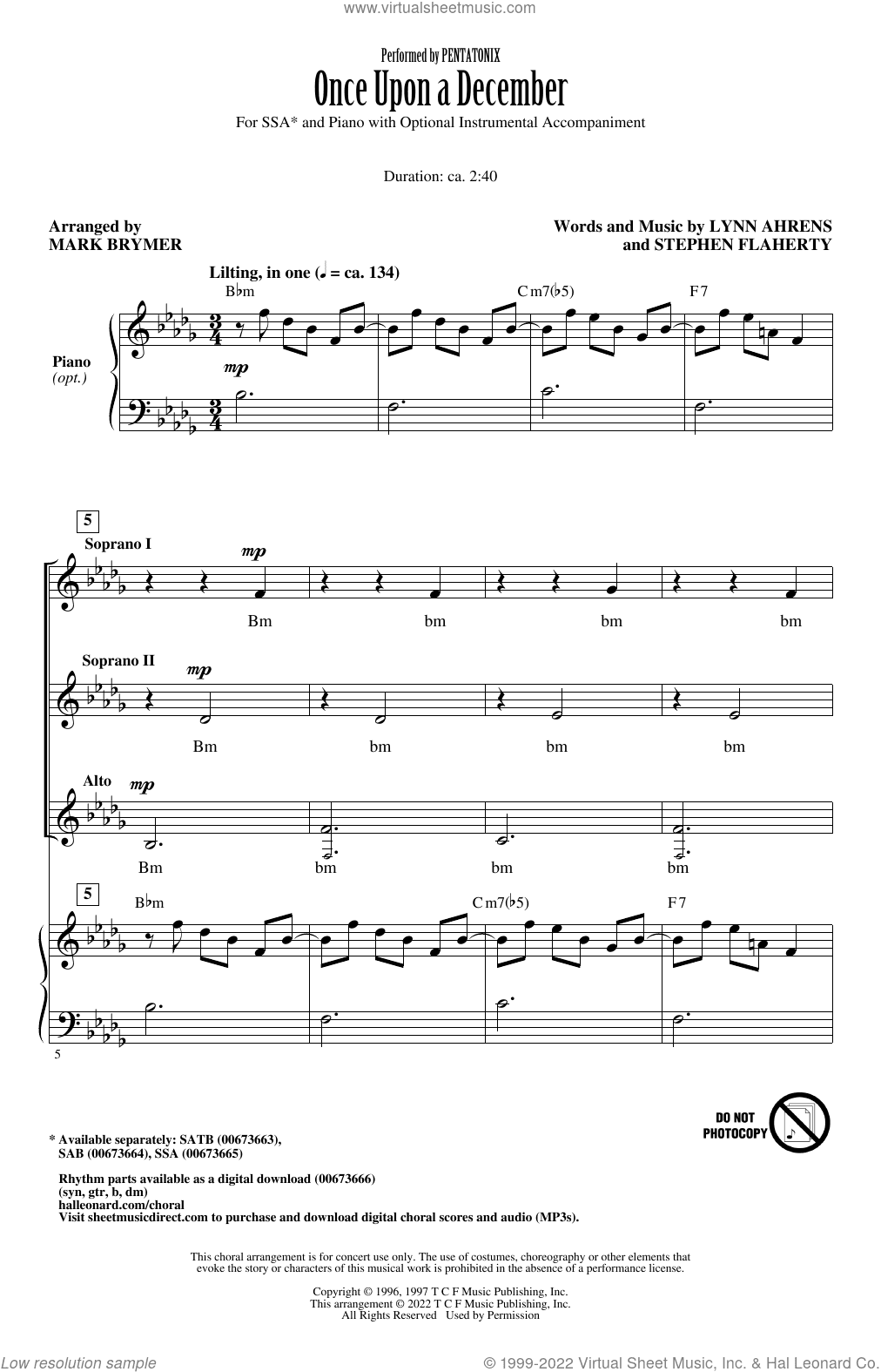 Once Upon A December (from Anastasia) (arr. Mark Brymer)