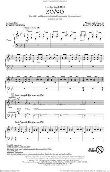 30/90 (from tick, tick... BOOM!) (arr. Roger Emerson)