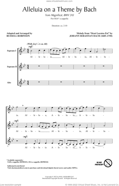 Alleluia On A Theme By Bach (from Magnificat, BWV 243) (arr. Russell Robinson)