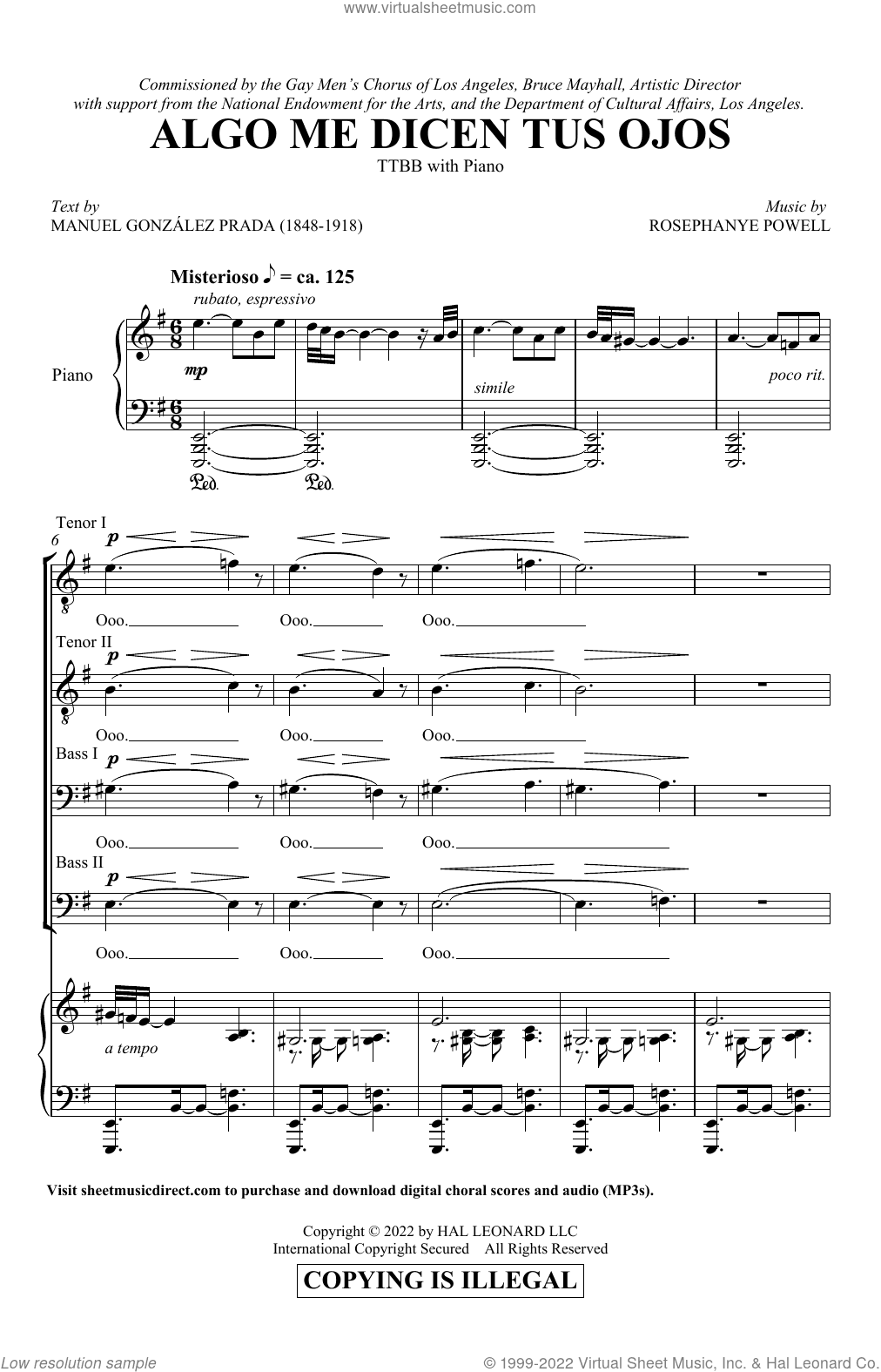 Algo Me Dicen Tus Ojos (from Three Spanish Songs for Men's Choir)