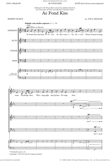 Ae Fond Kiss (arr. Paul Mealor)
