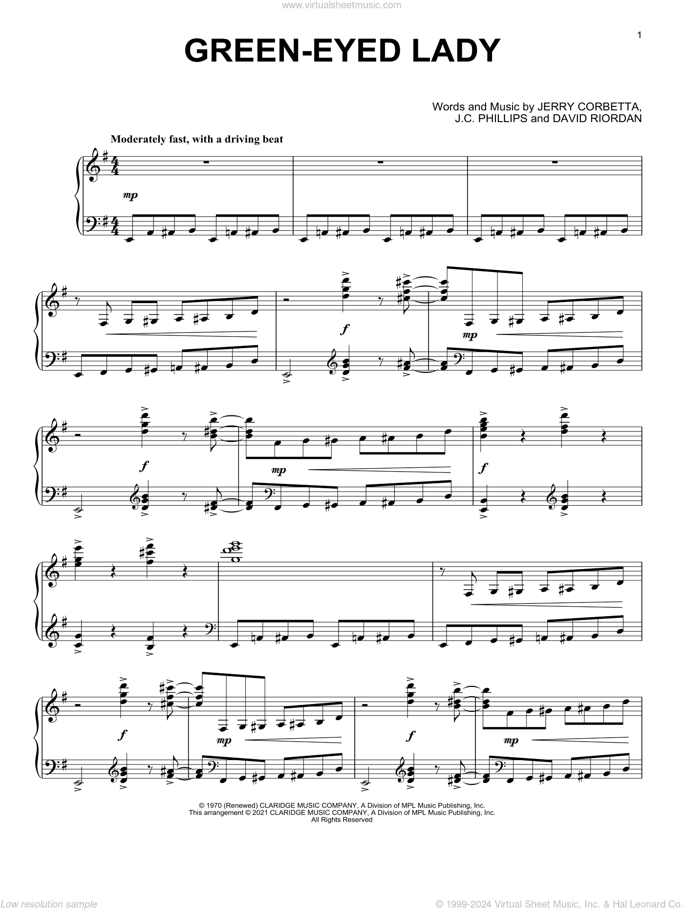 Green-Eyed Lady [Classical version] (arr. David Pearl)
