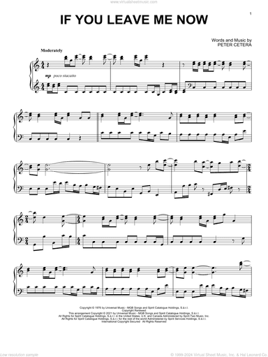 If You Leave Me Now [Classical version] (arr. David Pearl)