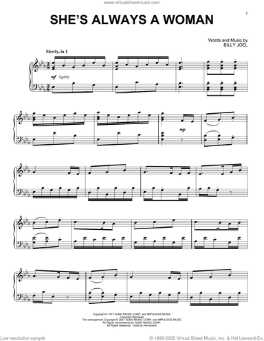 She's Always A Woman [Classical version] (arr. David Pearl)