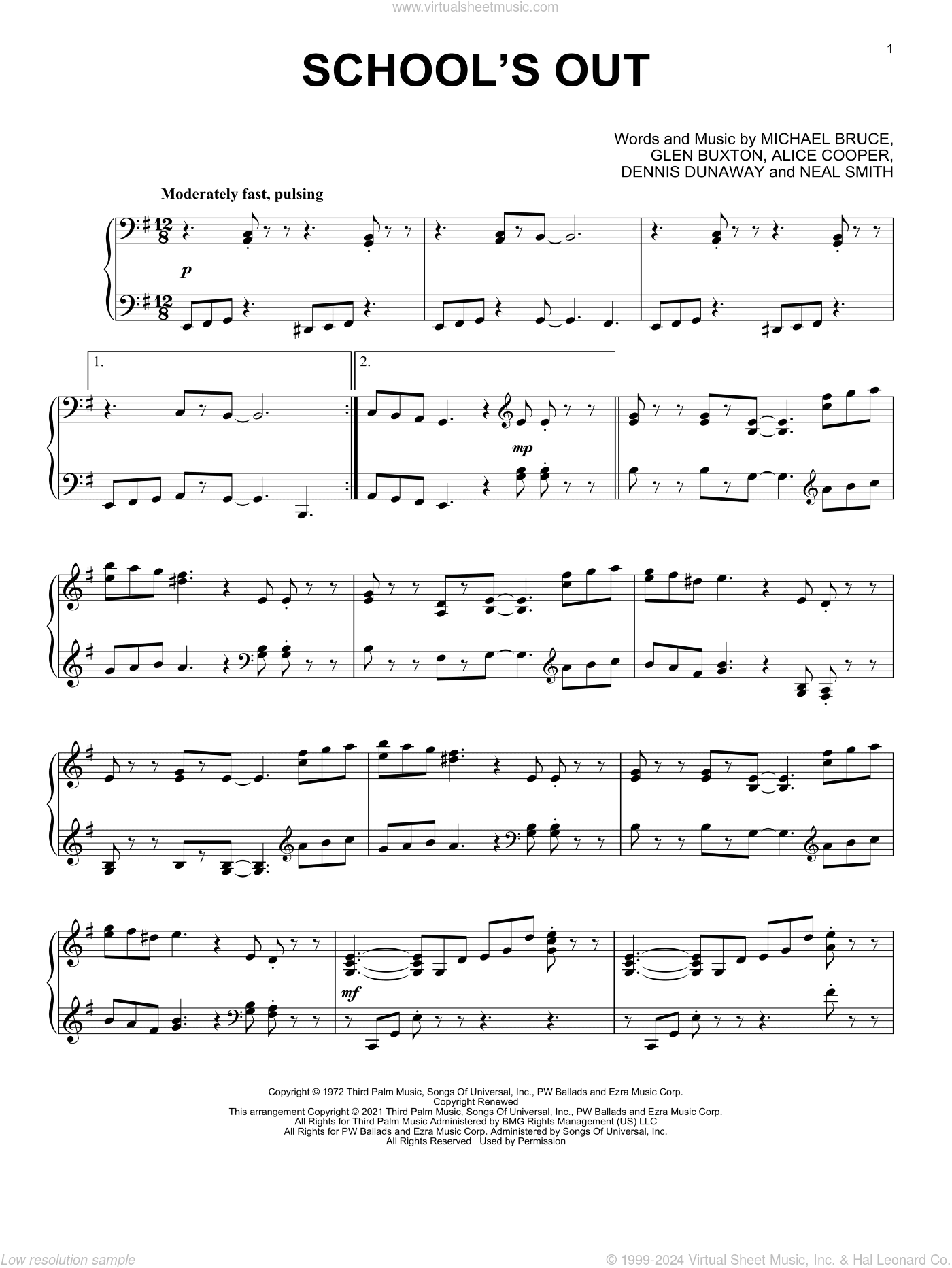 School's Out [Classical version] (arr. David Pearl)