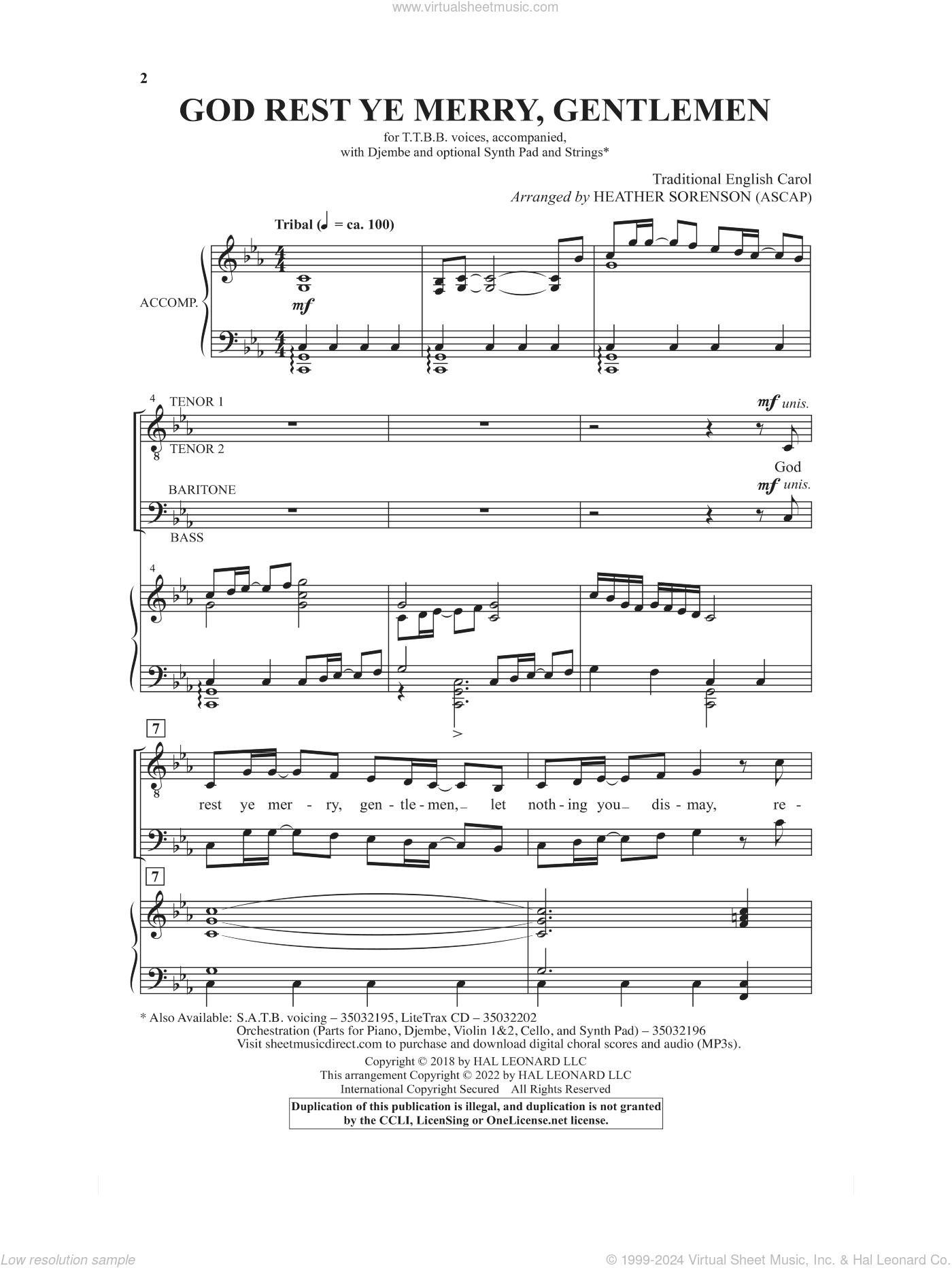 God Rest Ye Merry, Gentlemen (arr. Heather Sorenson)