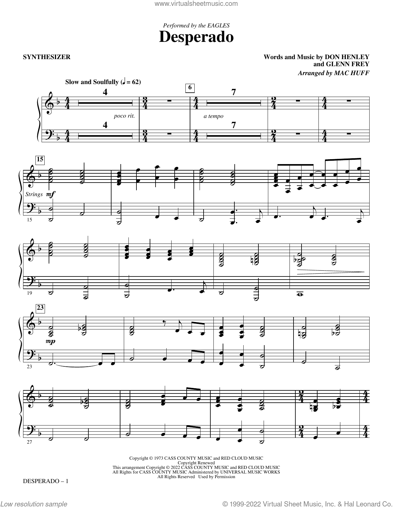 Desperado (arr. Mac Huff) (complete set of parts)