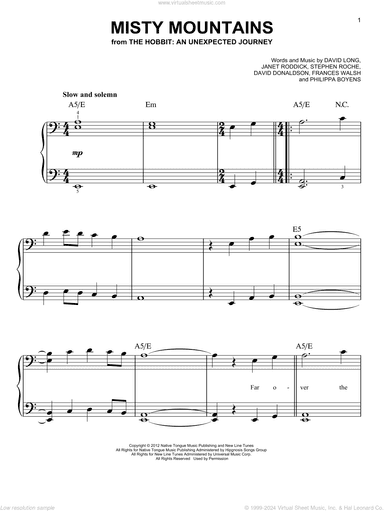 Misty Mountains (from The Hobbit: An Unexpected Journey)