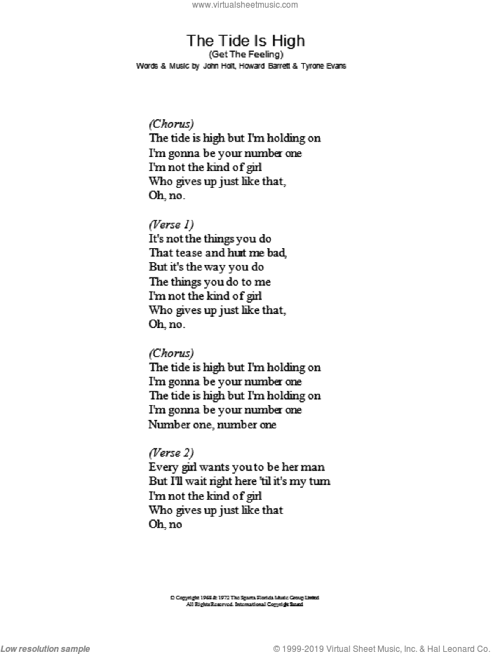 The Tide Is High (Get The Feeling)