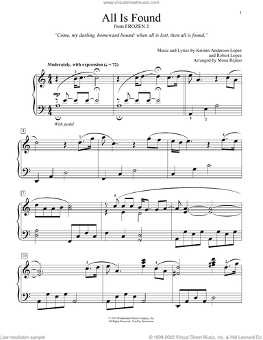 All Is Found (from Disney's Frozen 2) (arr. Mona Rejino)