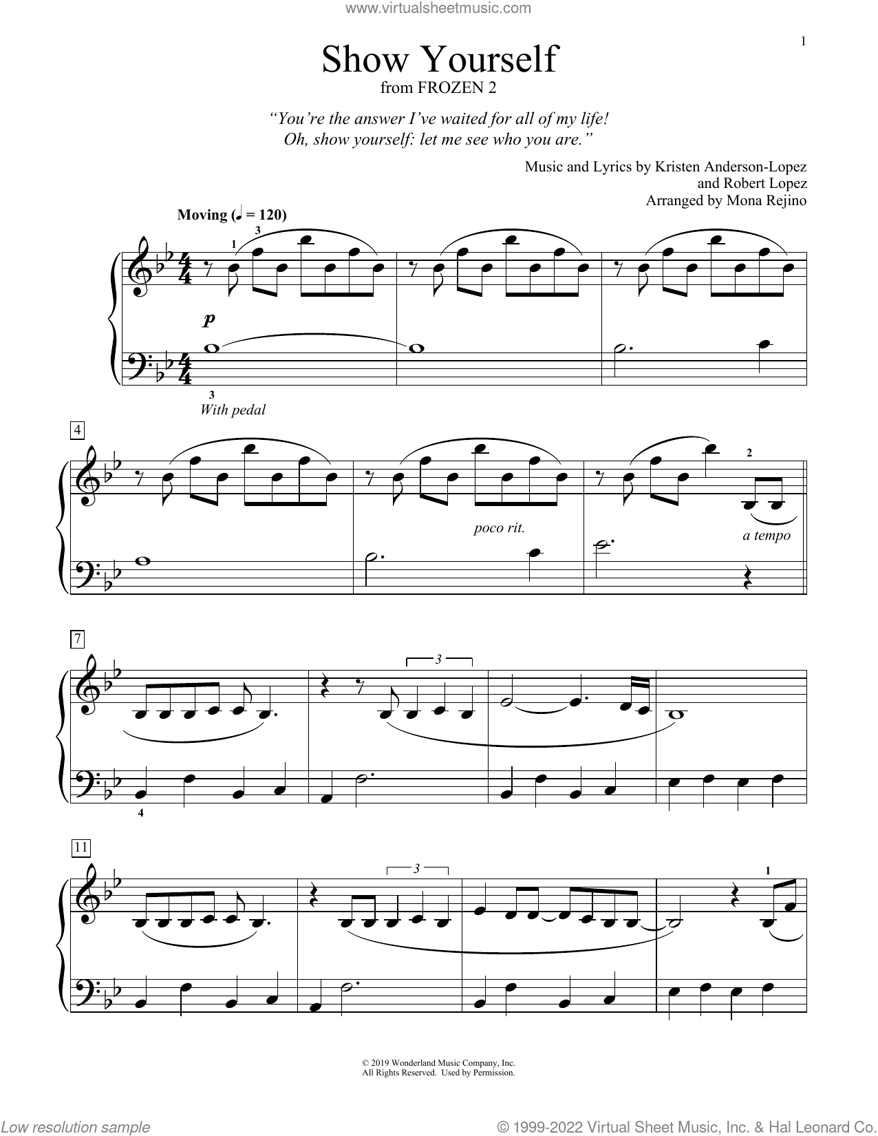 Show Yourself (from Disney's Frozen 2) (arr. Mona Rejino)
