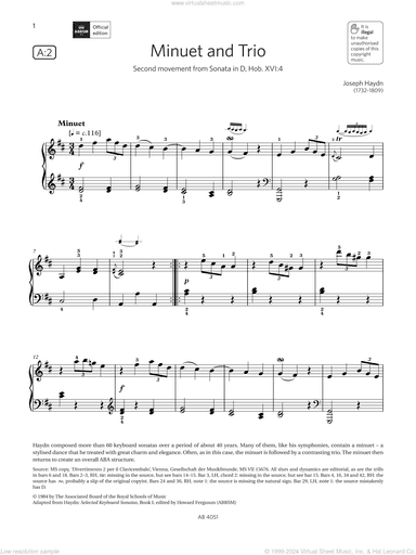 Minuet and Trio (Grade 5, list A2, from the ABRSM Piano Syllabus 2023 and 2024)