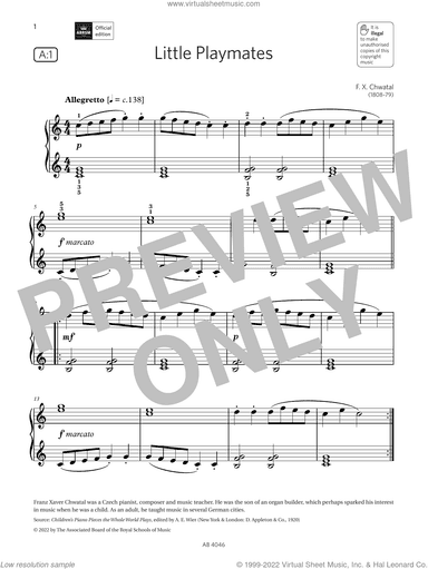 Little Playmates (Grade Initial, list A1, from the ABRSM Piano Syllabus 2023 and 2024)