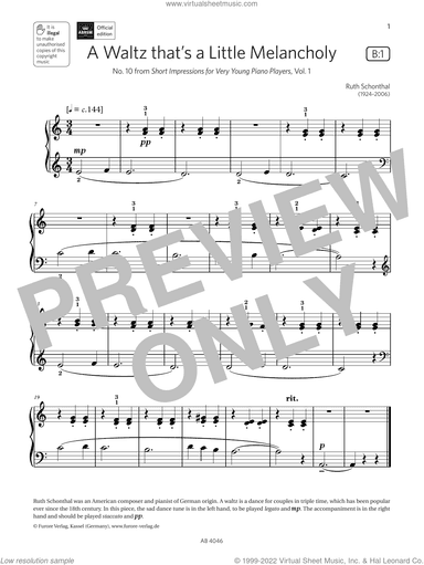 A Waltz thats a Little Melancholy (Grade Initial, list B1, from ABRSM Piano Syllabus 2023 and 2024)