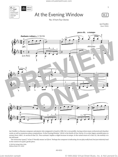 At the Evening Window (Grade 7, list B2, from the ABRSM Piano Syllabus 2023 and 2024)