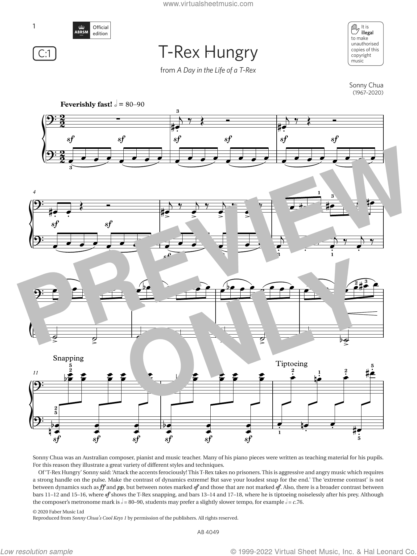 T-Rex Hungry (Grade 3, list C1, from the ABRSM Piano Syllabus 2023 and 2024)